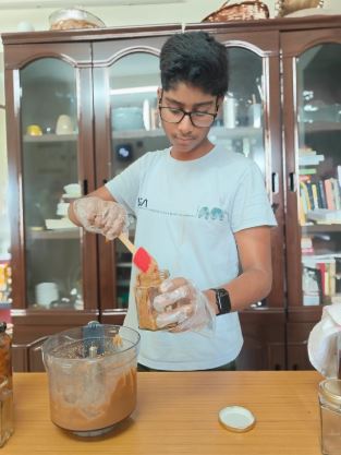 Founder making Grounded peanut butter